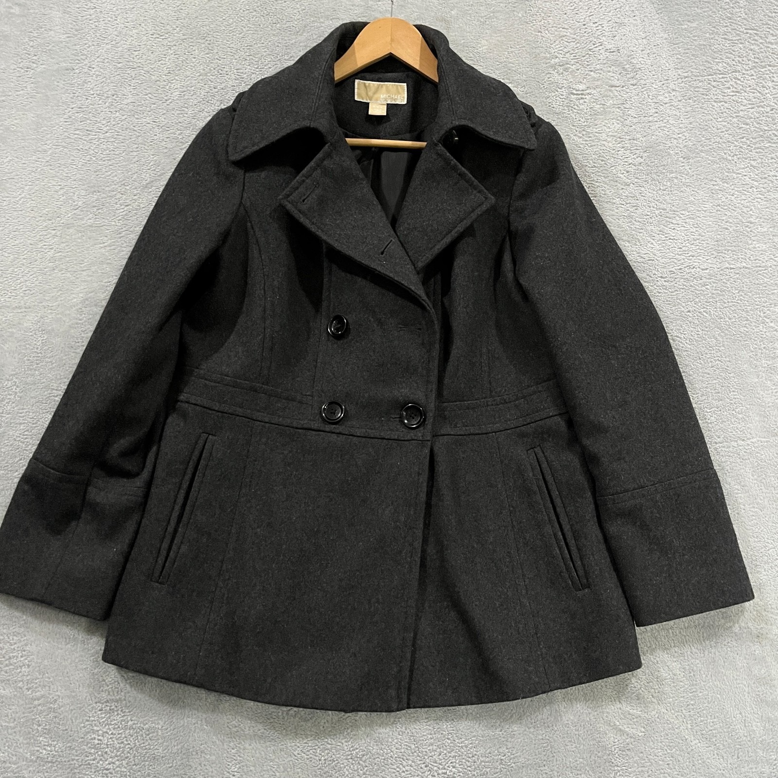 Michael Kors Jacket Womens Medium Wool Double Breasted Lined Peacoat Old Money